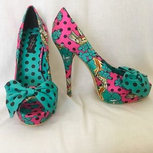 IRON FIST Fiesta Skull PeepToe Pink Platforms